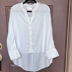Sancia White Button-Up Blouse